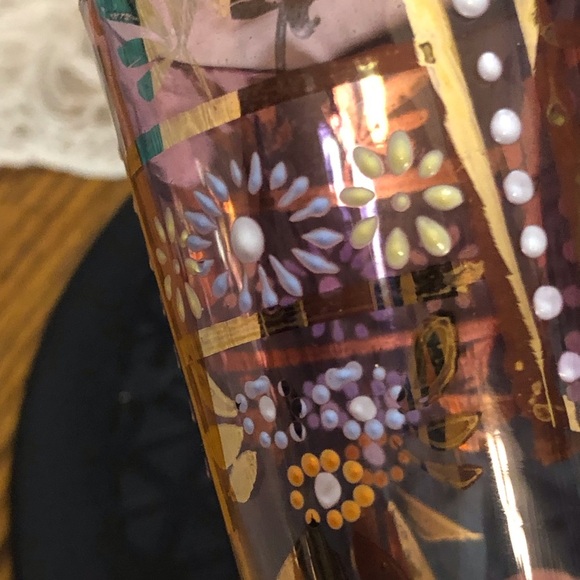 Set of 2 Vintage Juice Glasses Hand Painted Purple Ombré - Picture 10 of 13